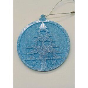 Christmas Ornaments Large Round with an Embedded Christmas Tree 4" NEW